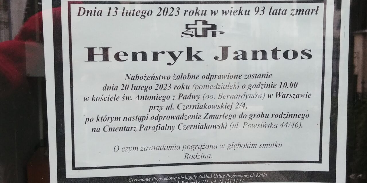 Żegnamy Henryka Jantosa