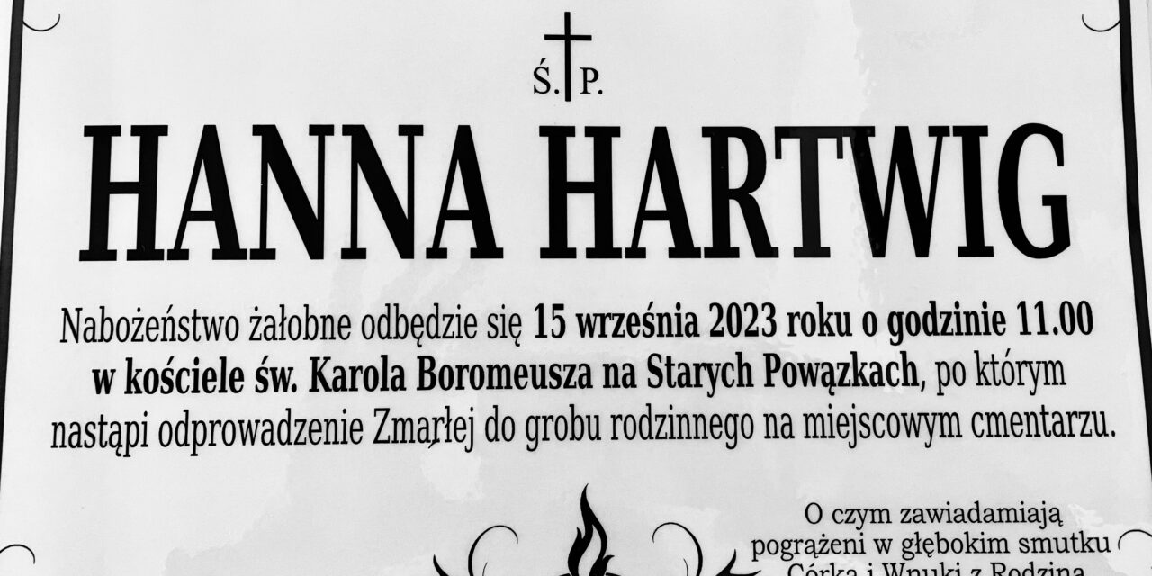 Żegnamy Hannę Hartwig