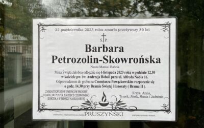 Ostatnie pożegnanie Barbary Petrozolin-Skowrońskiej