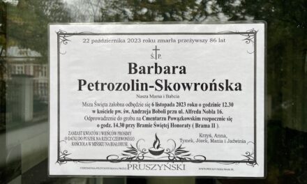 Ostatnie pożegnanie Barbary Petrozolin-Skowrońskiej