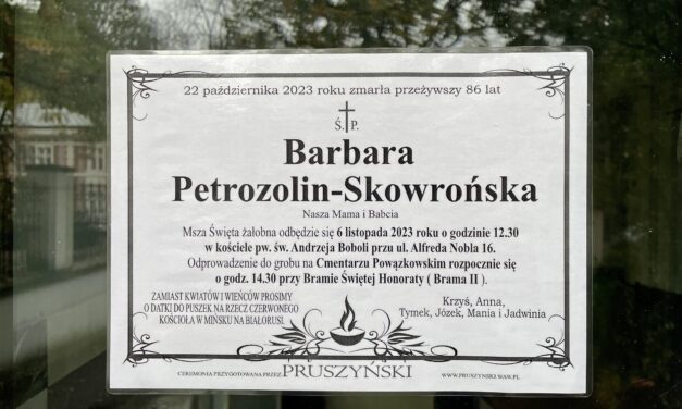 Ostatnie pożegnanie Barbary Petrozolin-Skowrońskiej