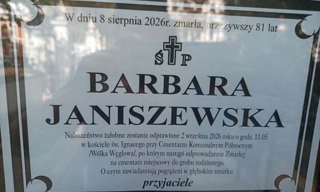 Żegnamy Barbarę Janiszewską
